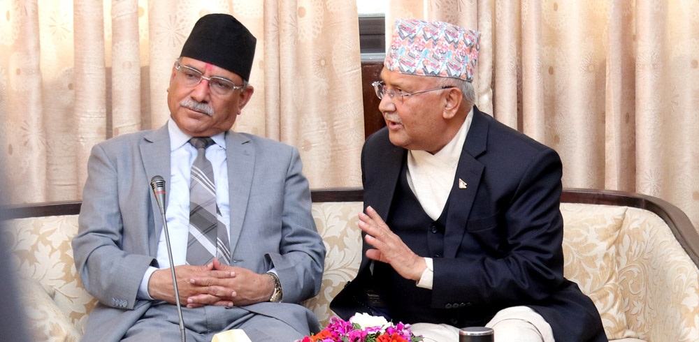 प्रधानमन्त्री ओली र प्रचण्डबीच भेटघाट