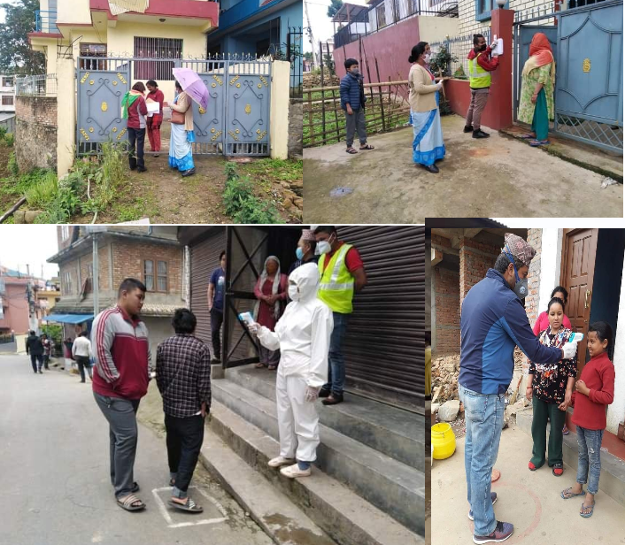 घरघरमा स्वास्थ्यकर्मीसहित वडा अध्यक्ष