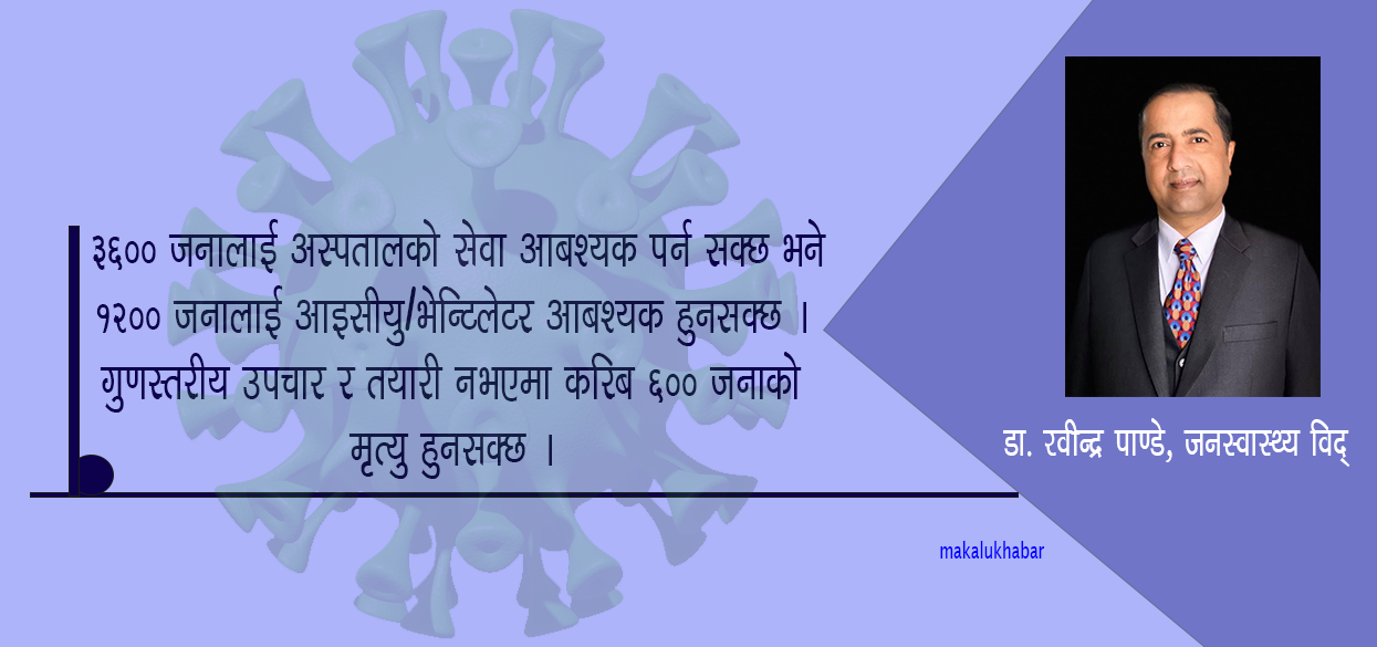 गुणस्तरीय उपचार र तयारी नभएमा करिब ६०० जनाको मृत्यु हुनसक्छ:डा. रवीन्द्र पाण्डे