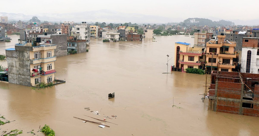 गौर र आसपासका क्षेत्रमा भारी वर्षा