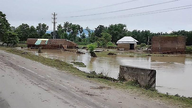 भारी वर्षाले दर्जनौँ घर डुबानमा, डुबे सरकारी कार्यालय पनि
