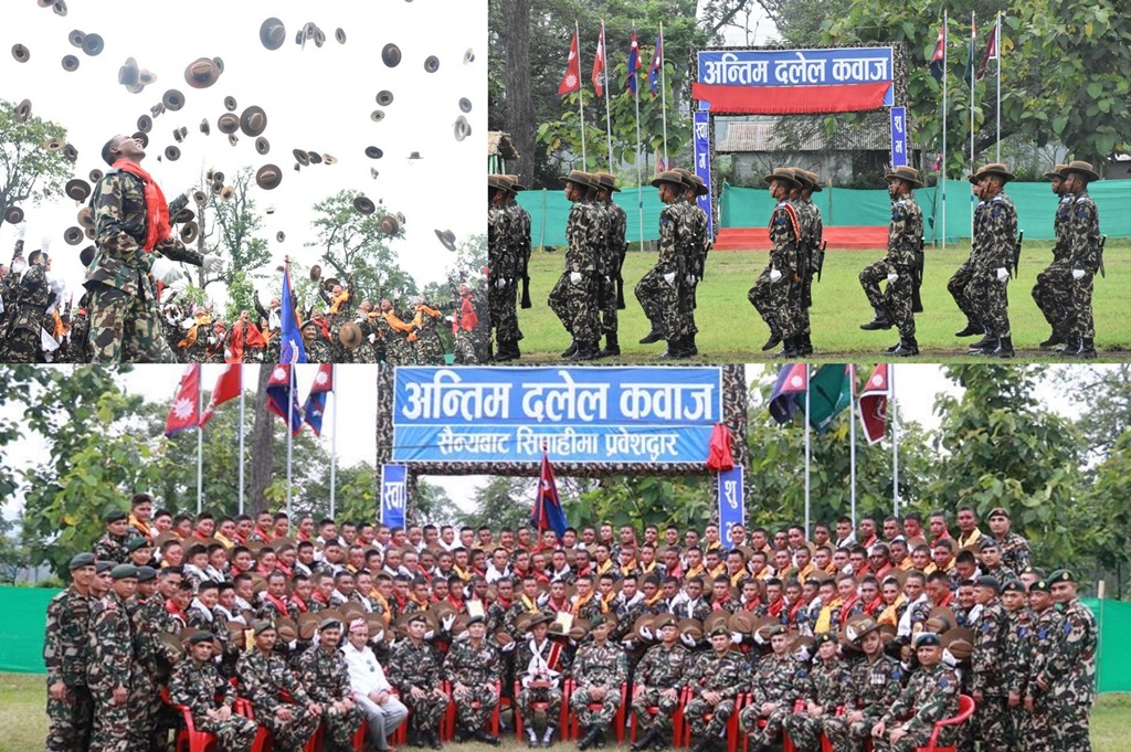 सैन्य आधार तालिम सकेर ७७१ प्रशिक्षार्थी बने सिपाही