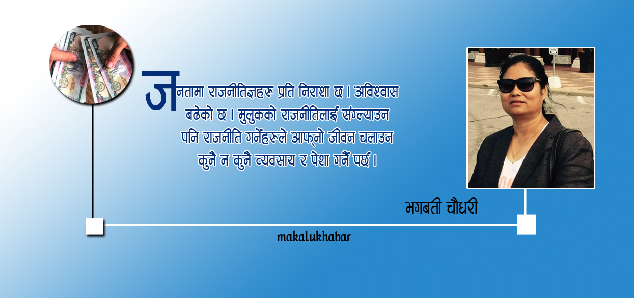 राजनीतिलाई व्यवसाय बनाउने कि समाजसेवा ?