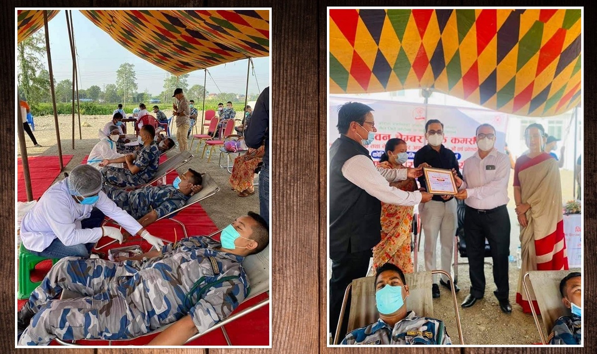चेम्बर अफ कमर्सको स्थापना दिवसमा १६ सशस्त्र प्रहरीले गरे प्लाज्मा दान