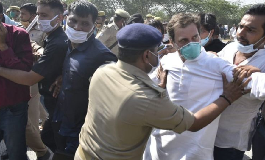 भारतीय काँग्रेस नेता राहुल गान्धी र नेतृ प्रियंका गान्धी प्रहरी हिरासतमा