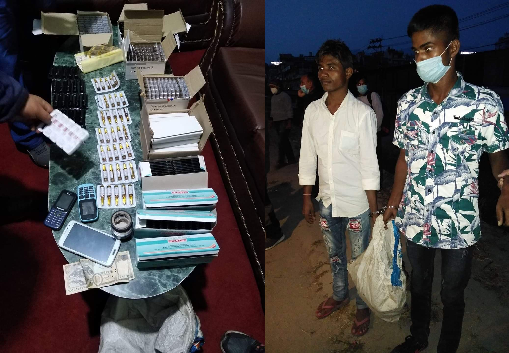 सिमेन्टको बोरा भित्रबाट लागुऔषध फेला