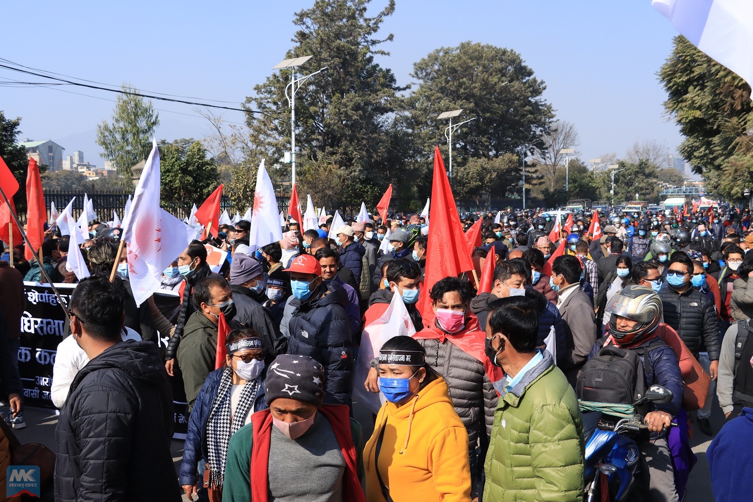 संसद विघटनविरुद्ध नेपाल-दाहाल समूहकाे देशव्यापी विरोध प्रदर्शन (फाेटाेफिचर)