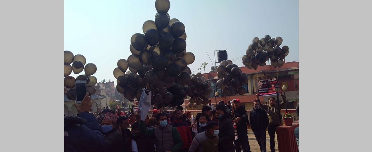 संसद विघटनविरुद्ध पेरिसडाडाँमा उडाइयाे बेलुन