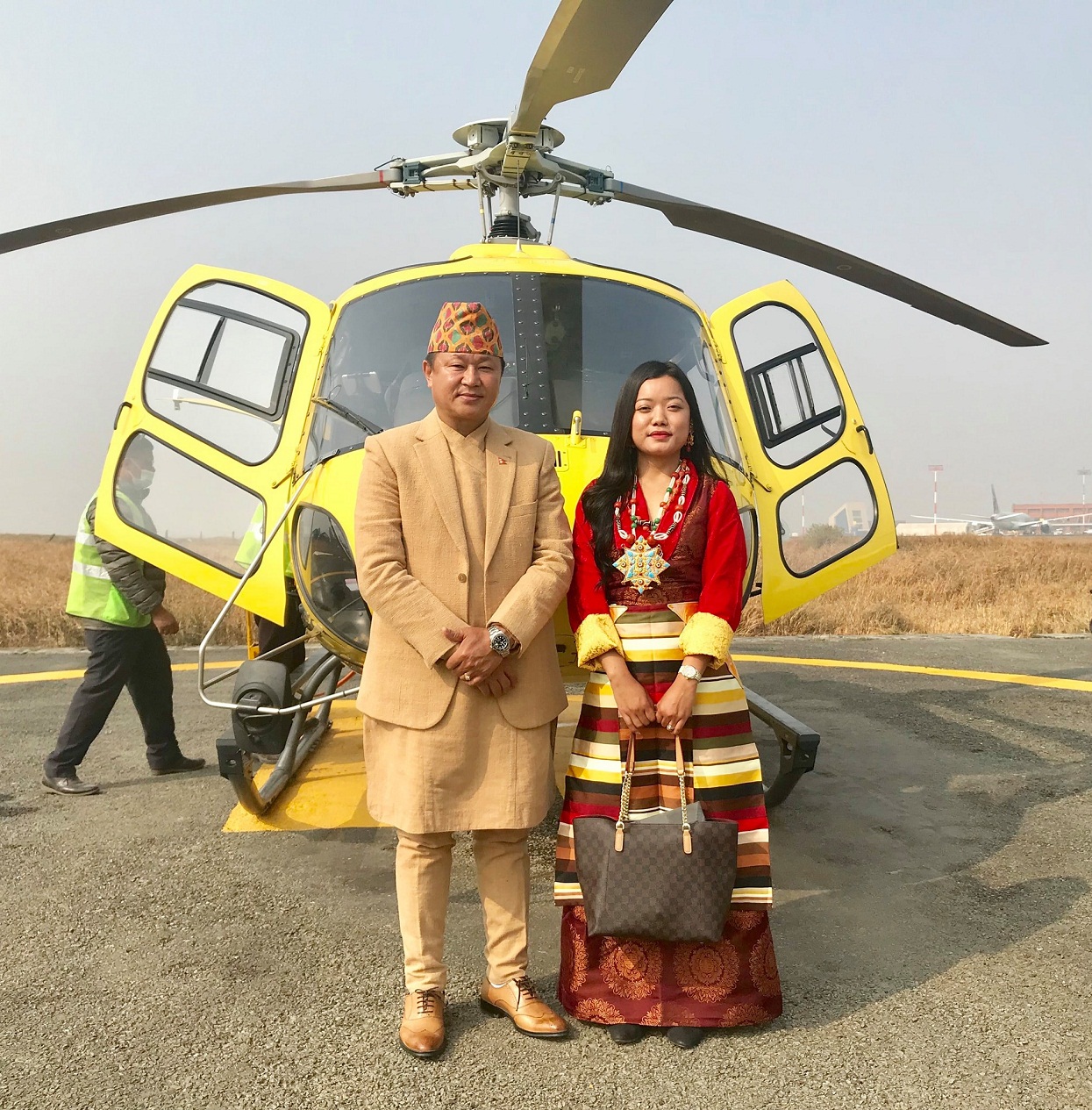 हेलिकोप्टरमा शेरधनको ससुराली सयर