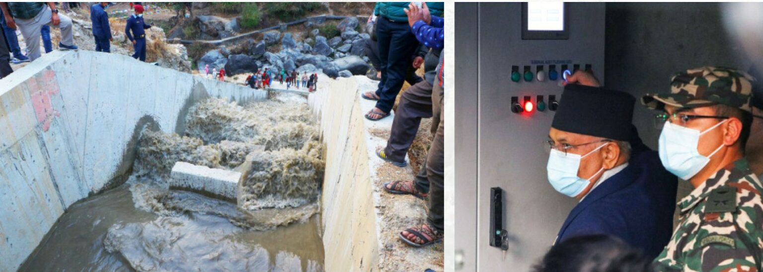 टालटुले पाइपबाट मेलम्चीको पानी, सडक जलमग्न बन्ने खतरा !