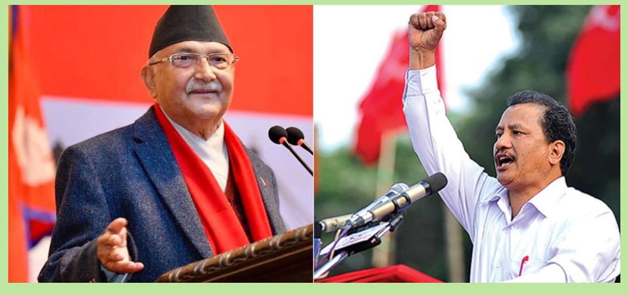 एउटै मञ्चबाट सम्बोधन गर्दै प्रधानमन्त्री ओली र विप्लव