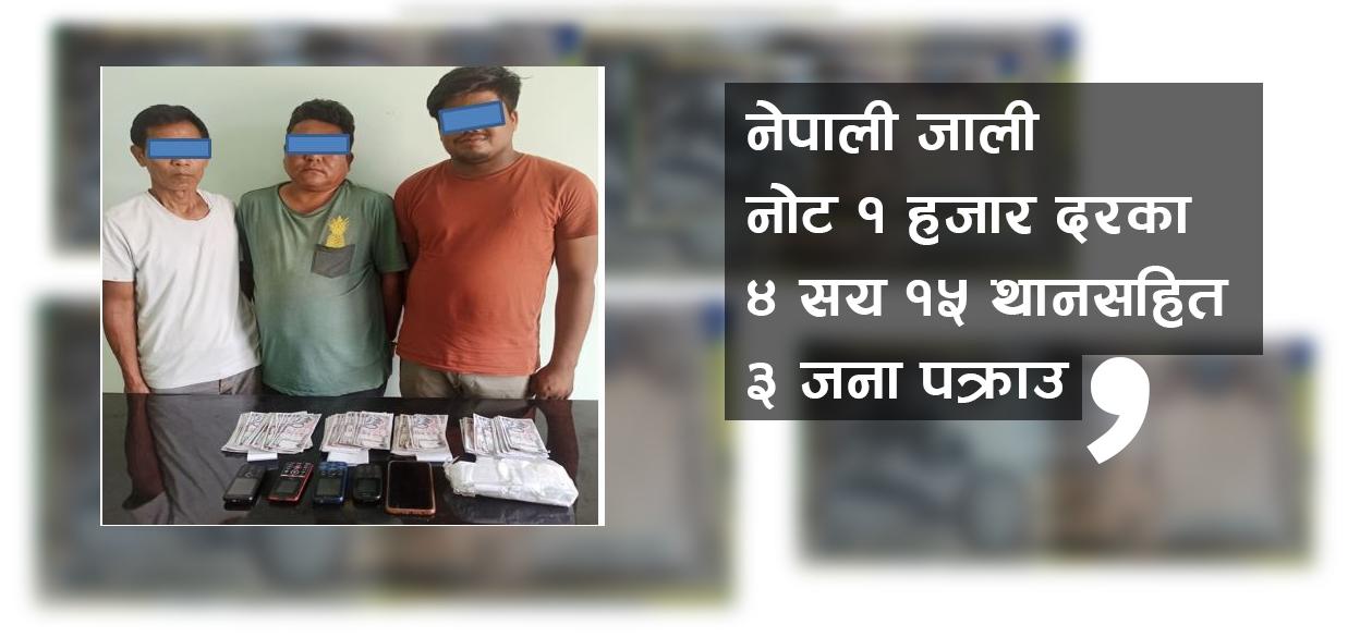 जाली नोटसहित ३ जना पक्राउ