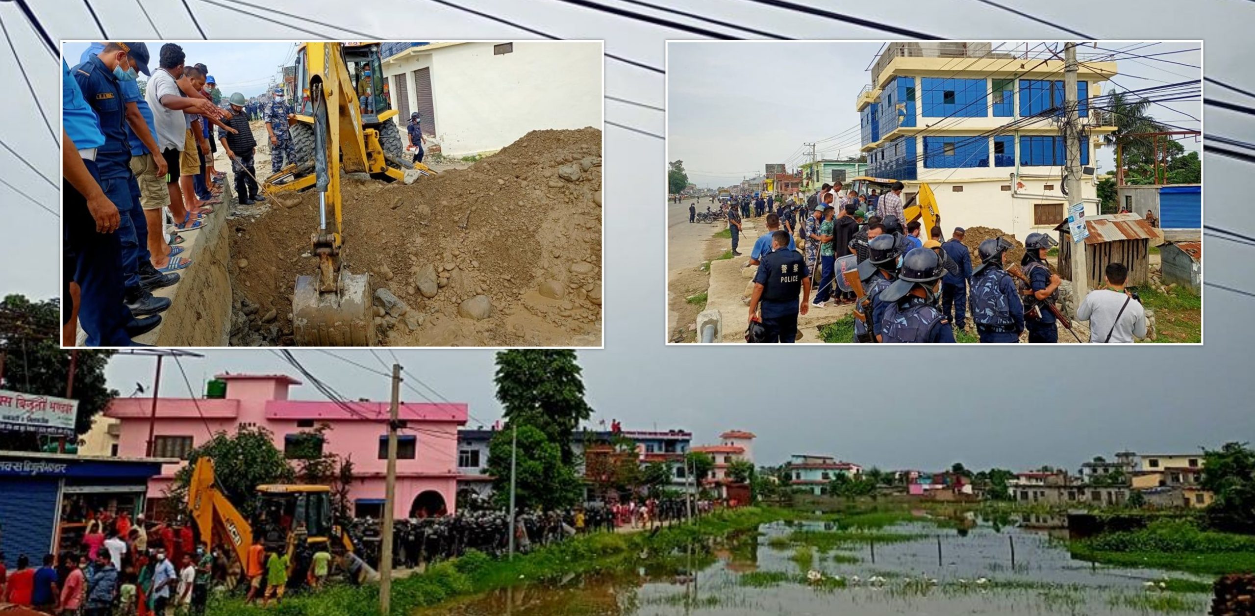 जहाँ प्रहरी परिचालन गरेर पानी निकास गरियो (तस्बिरहरु)