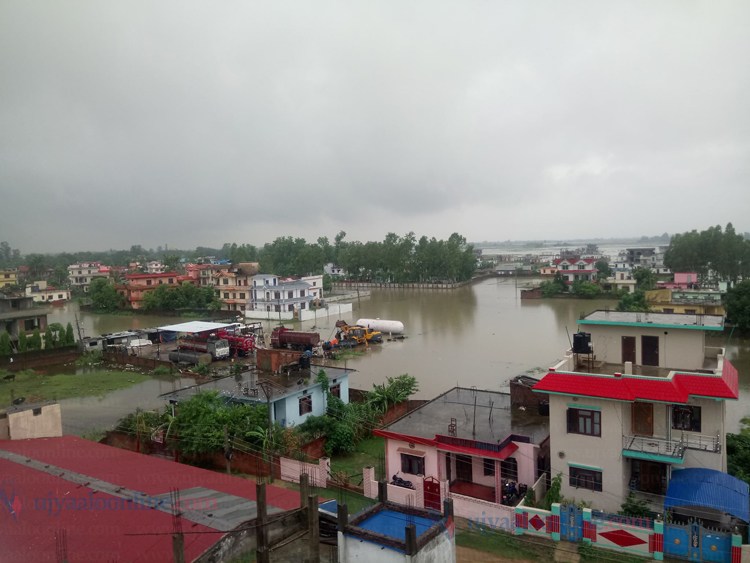 महोत्तरीका आधा दर्जन नदीमा बाढी