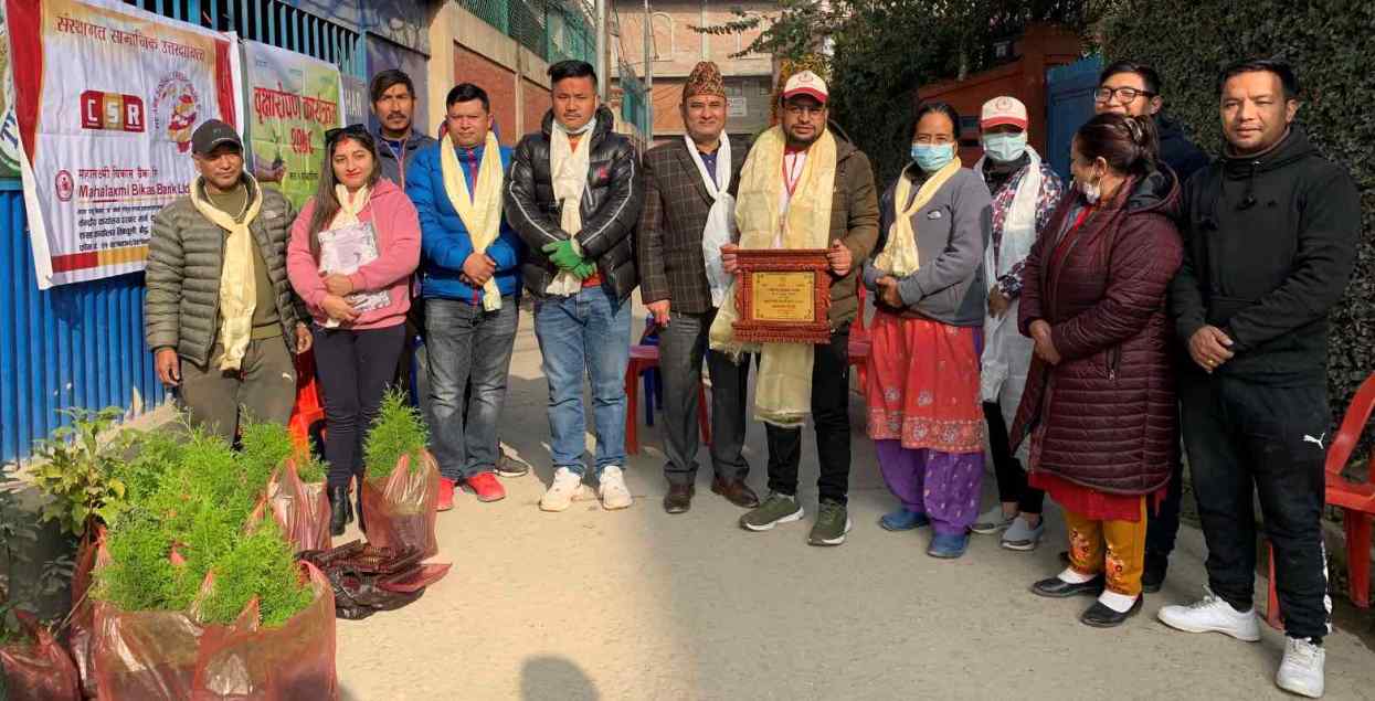 महालक्ष्मी विकास बैंकद्वारा वृक्षारोपण कार्यक्रम सम्पन्न