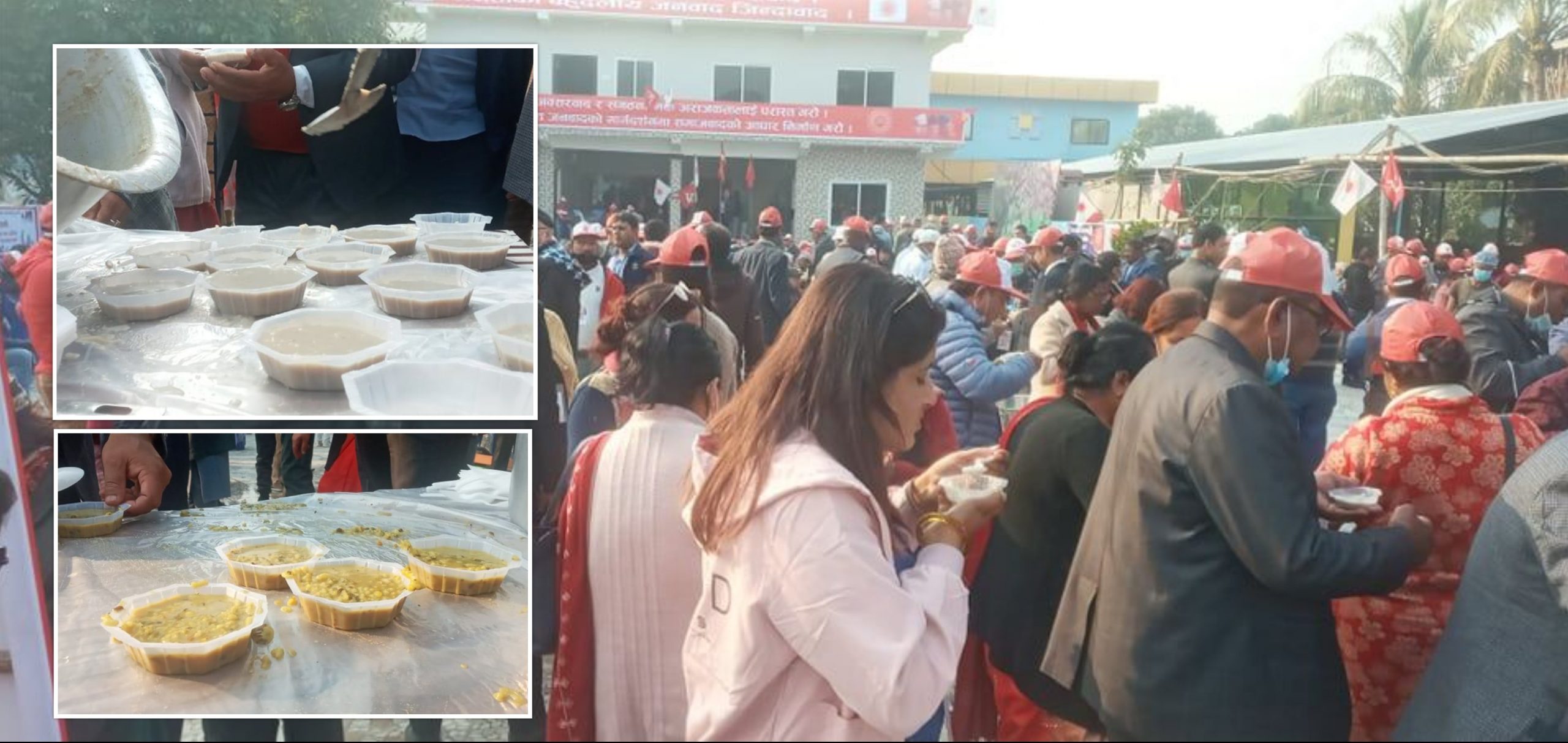 एमाले जिल्ला अधिवेशनको खाजा: ‘खिर, हलुवा र खिचडी’ (तस्बिरहरू)