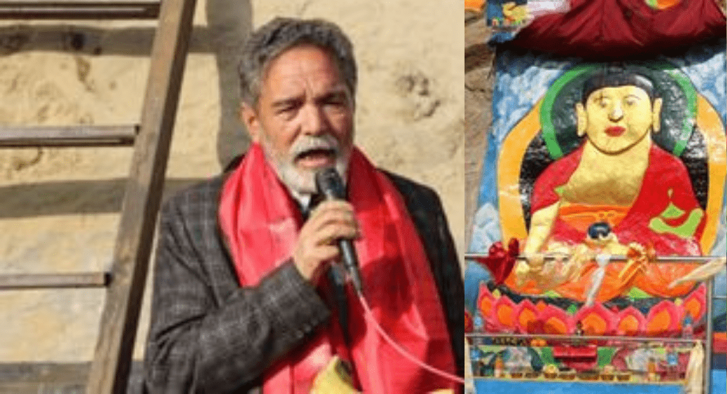 ढुंगामा कुँदिएको बुद्ध मूर्तिको प्राणप्रतिष्ठा सम्पन्न