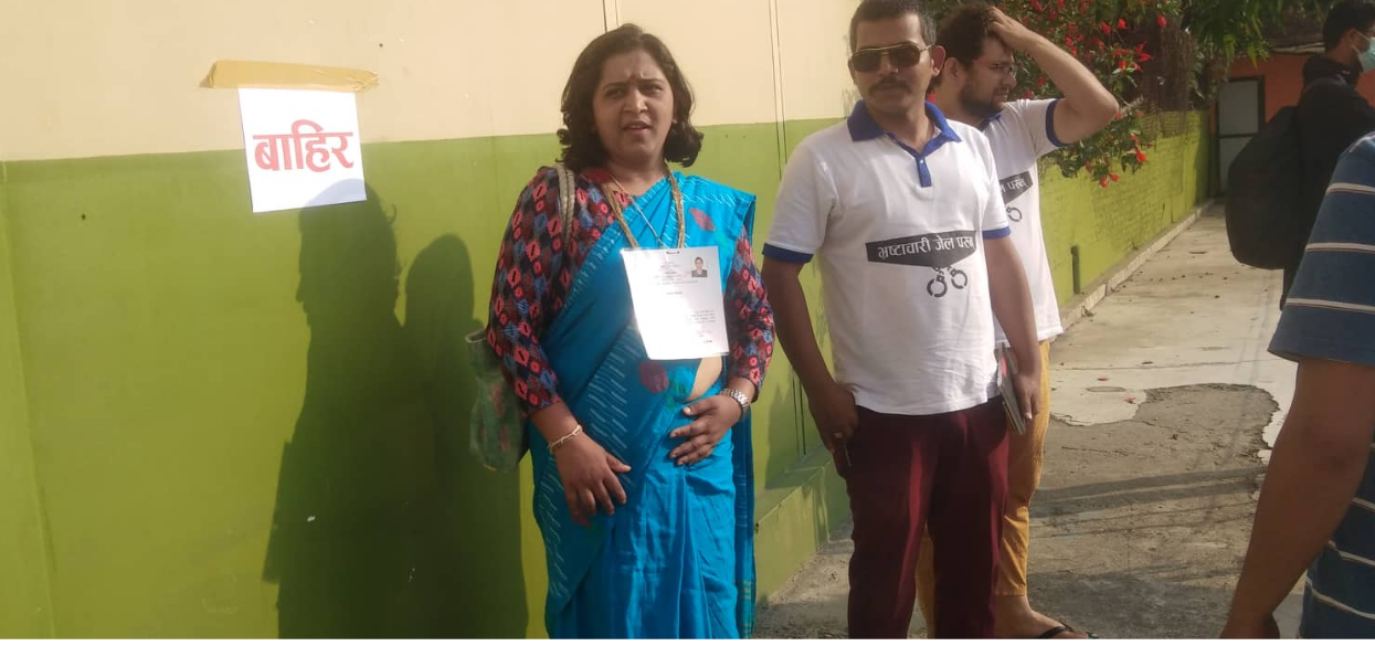 विवेकशील साझाकी नेत्री बासकोटाले दिइन् मतदान