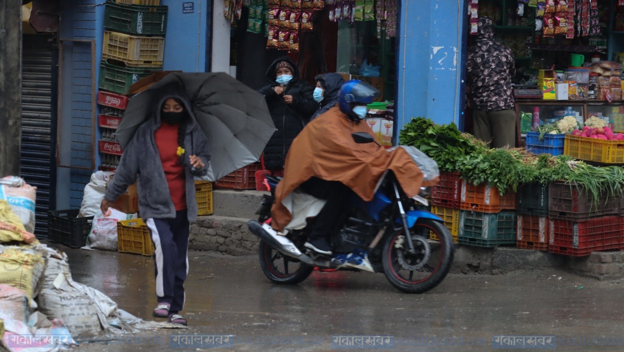 काठमाडौं उपत्यकामा हल्का वर्षा