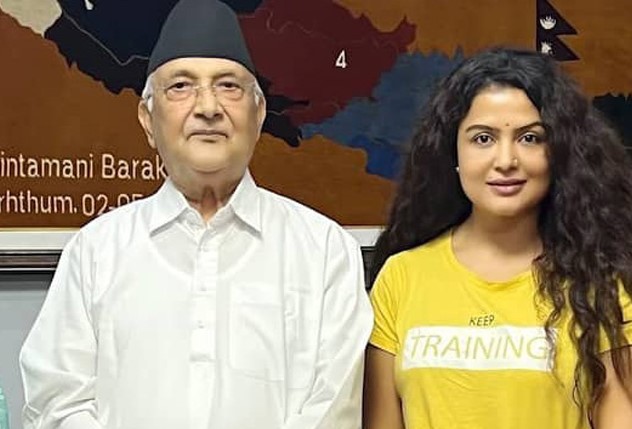 केपी ओली र रेखा थापाबीच भेट