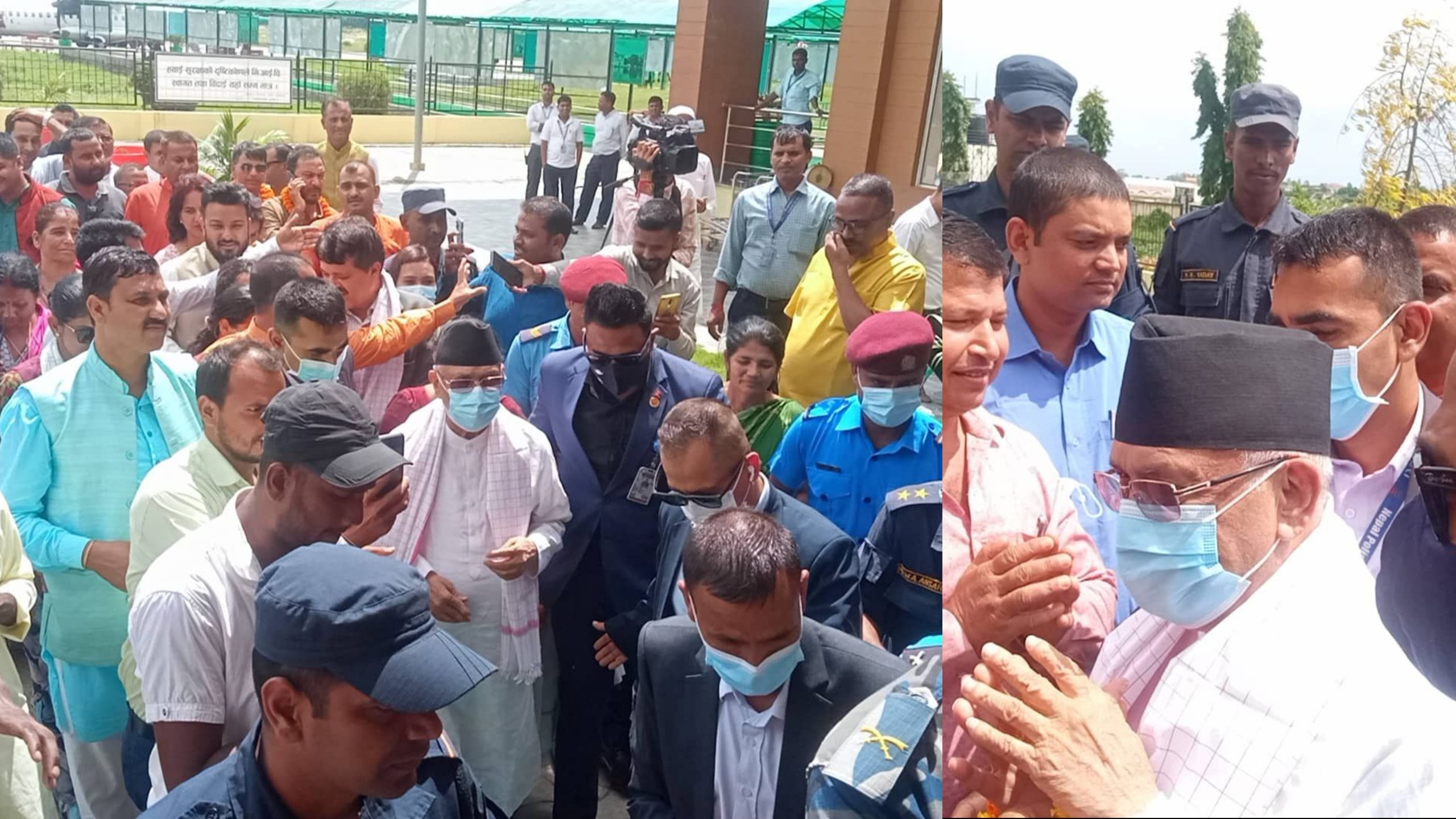 पार्टी प्रवेश तथा जनसभा कार्यक्रमका लागि जनकपुरधाम आइपुगे केपी ओली