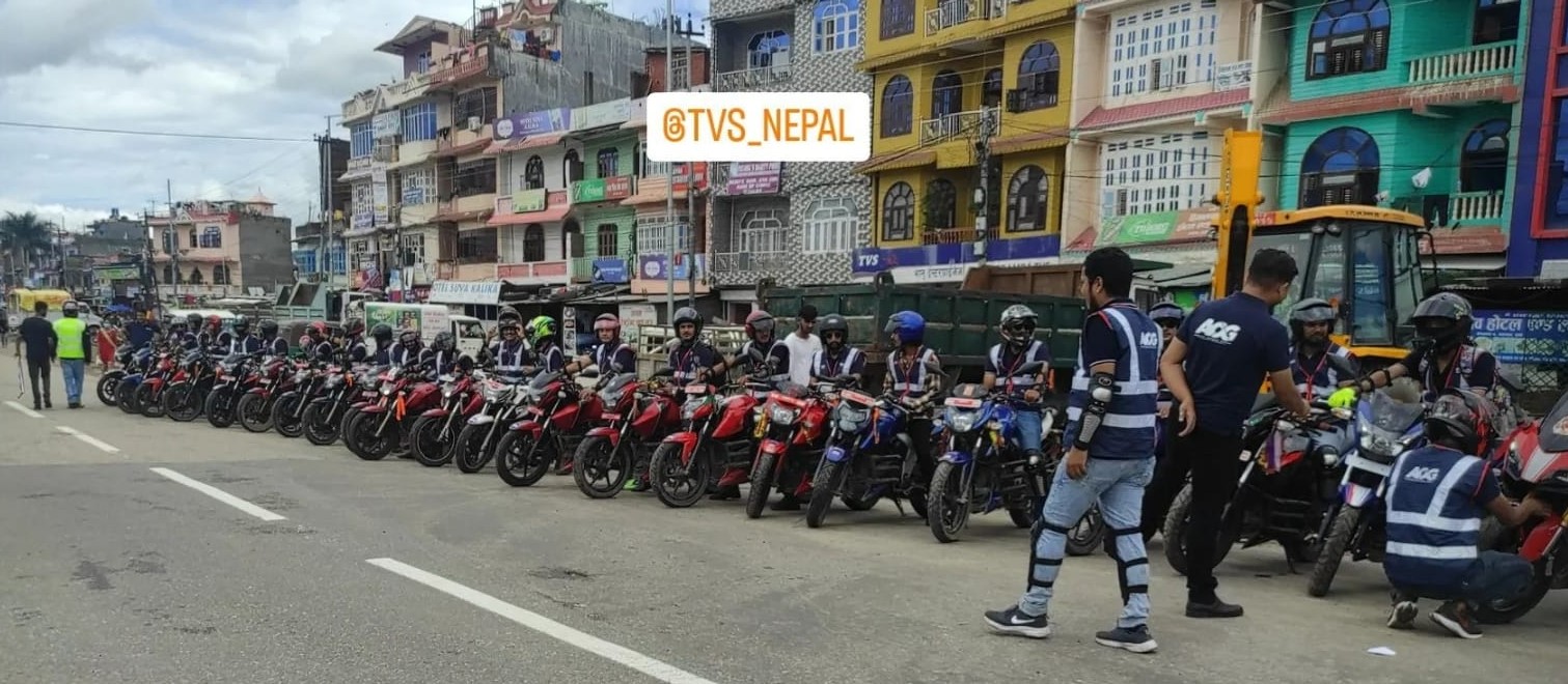टीभीएसद्वारा सुर्खेत क्षेत्रमा ३५ जना राइडरका साथमा एओजी राइड