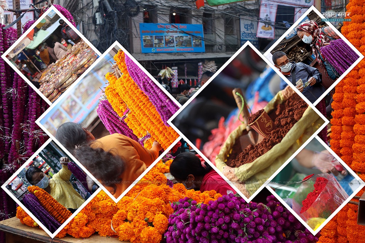 तिहारमय असन–इन्द्रचोक : खचाखच ग्राहक, चम्किँदाे व्यापार (तस्बिरहरु)
