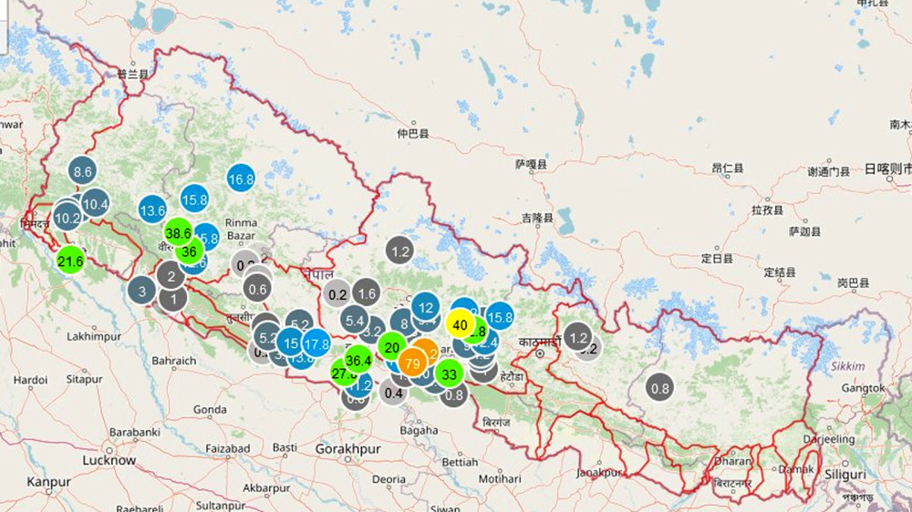 यी जिल्लामा ठूलो वर्षा, सतर्कता अपनाउन आग्रह