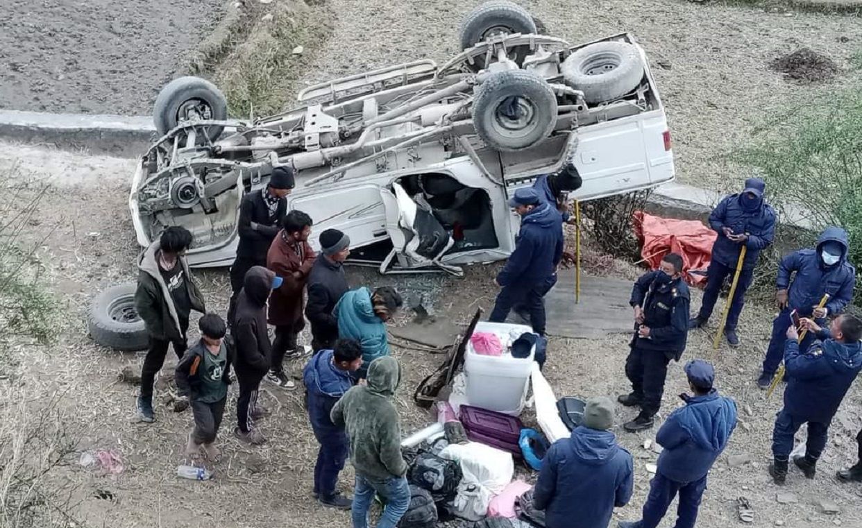 जुम्लामा निर्वाचन टोली सवार जीप दुर्घटना, ५ जना घाइते
