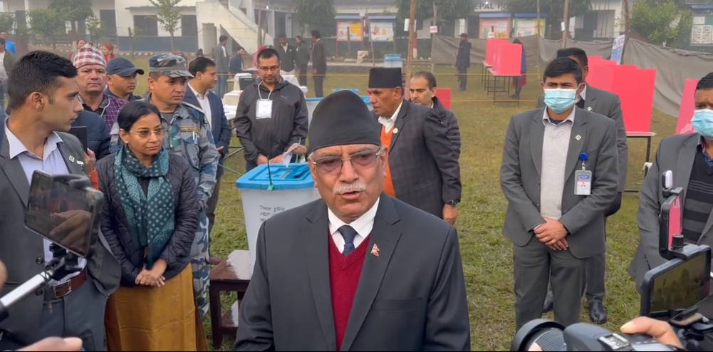 भोट खसालेपछि प्रचण्डले भने- ‘प्रधानमन्त्रीको लागि गठबन्धनमा कुनै समस्या छैन’