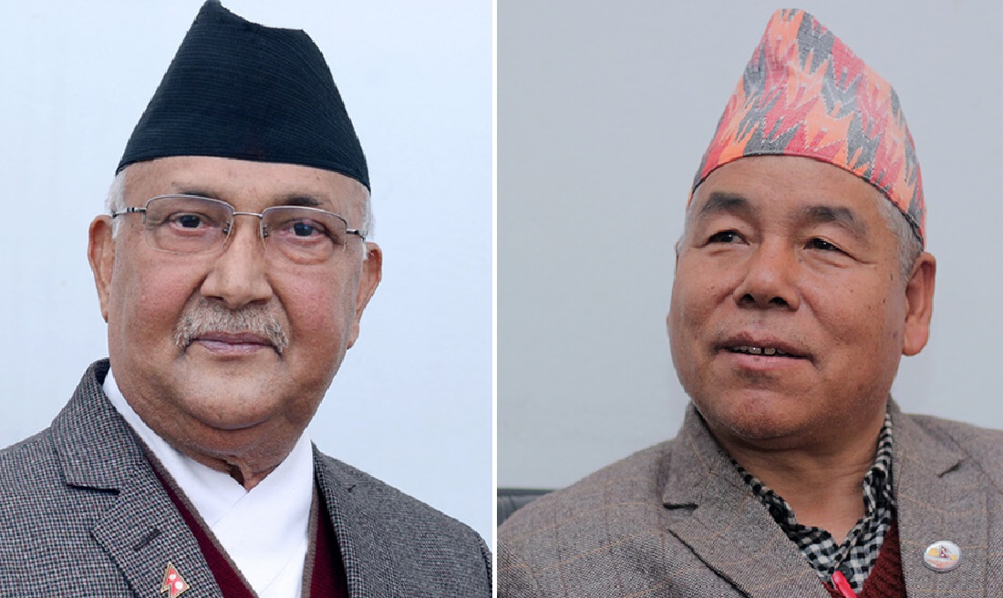 प्रचण्डको सन्देश लिएर केपी ओली भेट्न पुगे देव गुरुङ