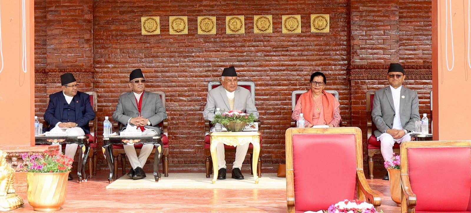 शीतल निवासमा राष्ट्रपति पौडेलको चियापान