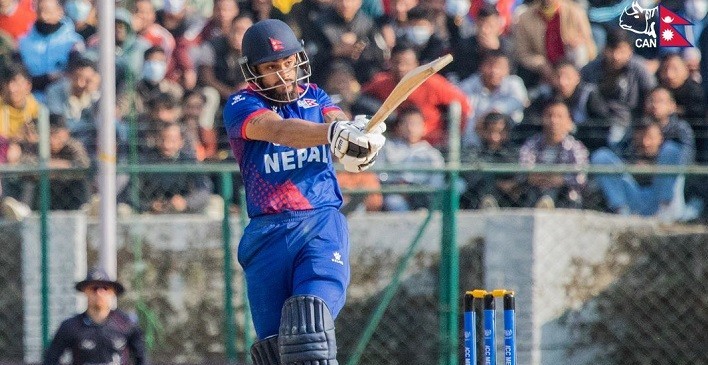 नेपाललाई पहिलो झट्का, भुर्तेल ‘शून्य रन’मा आउट