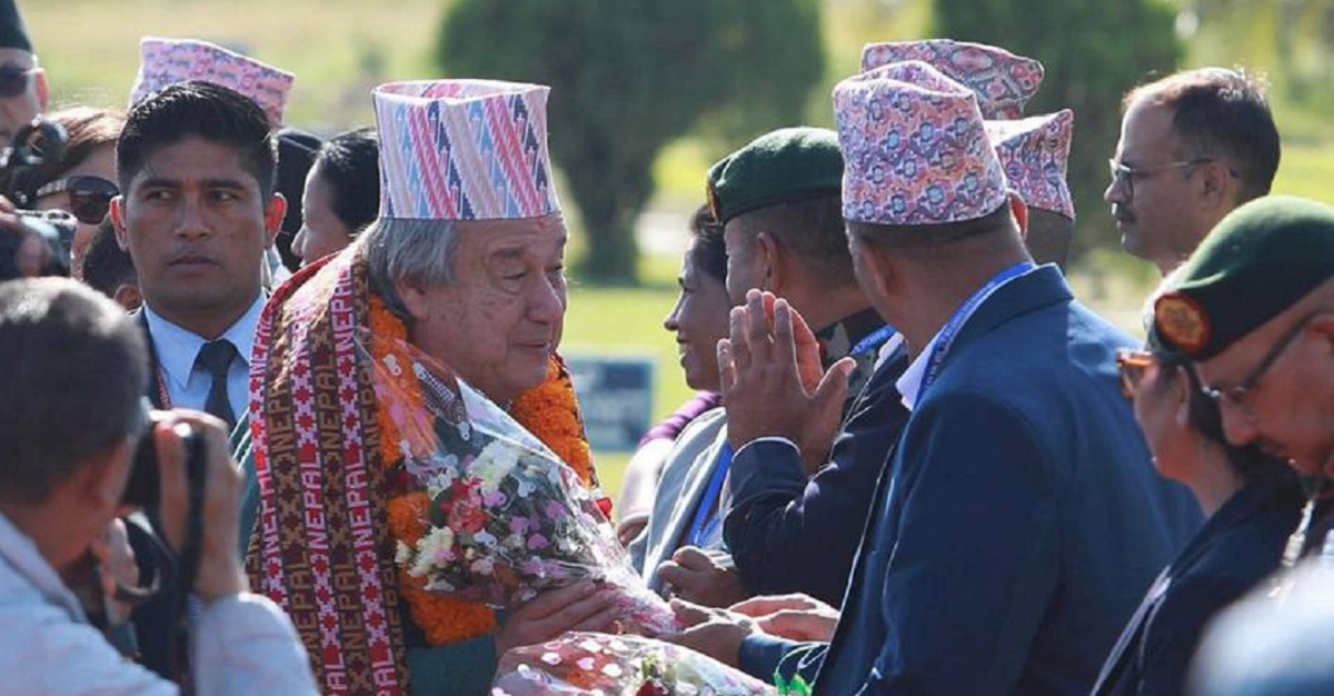राष्ट्रसंघका महासचिव गुटेरेस पोखरा पुगे, भोलि बिहानै अन्नपूर्ण आधार शिविर र लुम्बिनी जाने