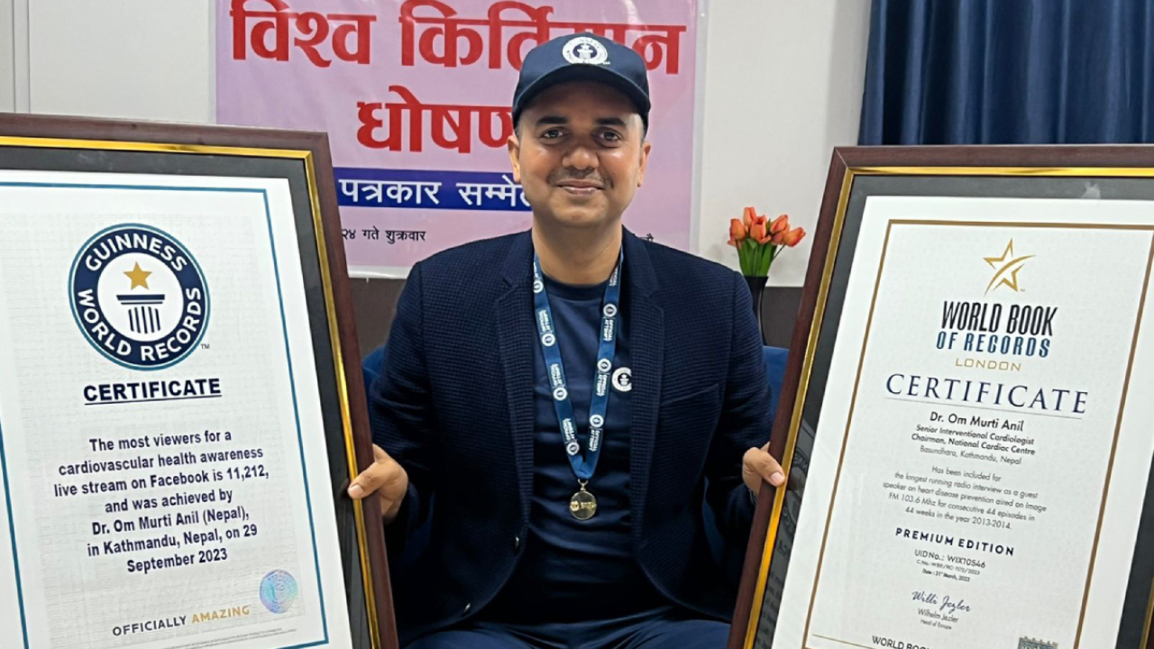 मुटुरोग विशेषज्ञ डा.ओममूतिले राखे विश्व रेकर्ड