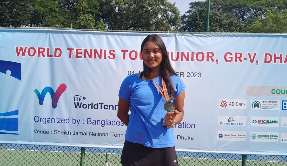 नेपाल टेनिस खेलाडी  सुनिरालाई बङ्गलादेशमा रजत