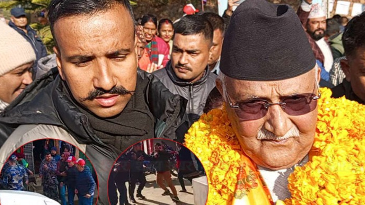 भोजपुरमा ओलीलाई कालो झन्डा, आधा दर्जन पक्राउ