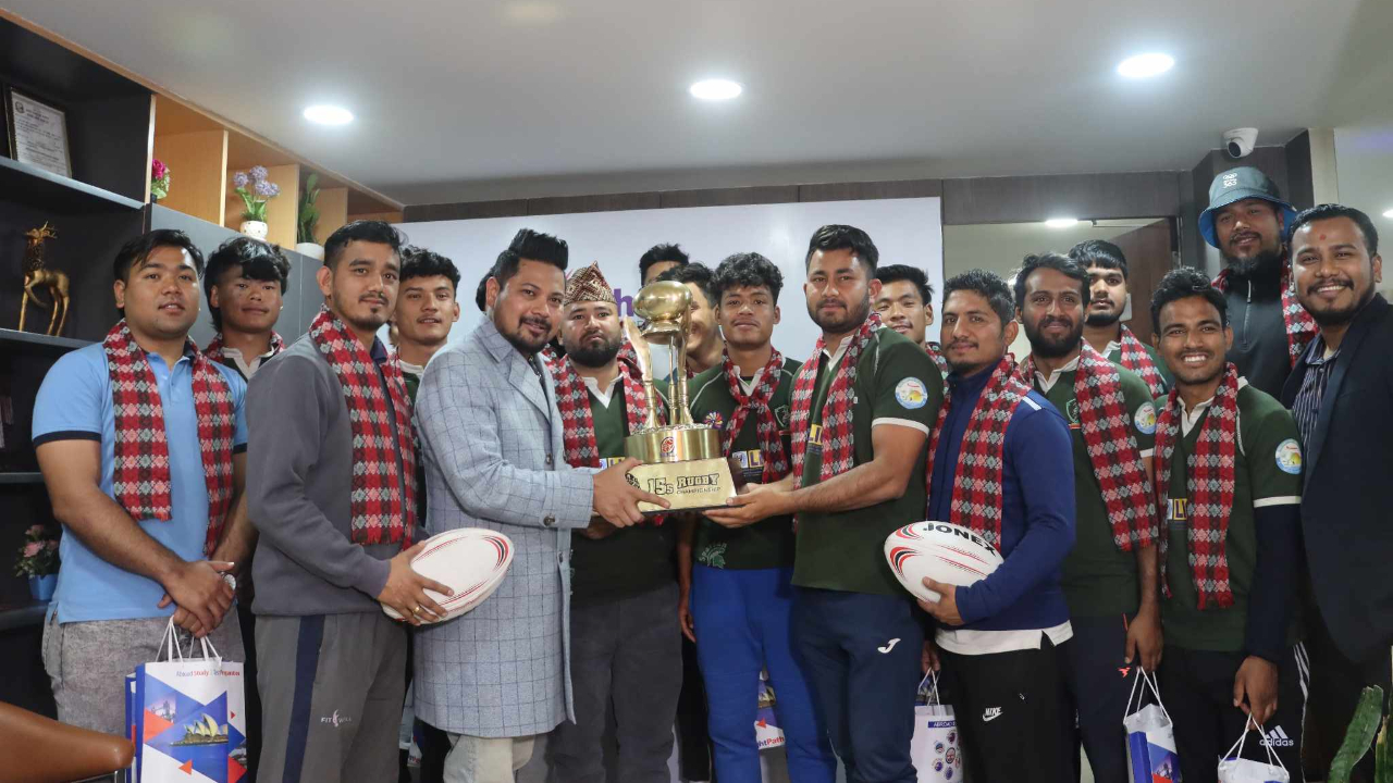 रग्वी च्याम्पियन गोर्खालीलाई राइटपाथले गर्यो सम्मान