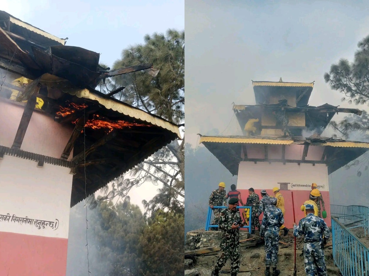 म्याङलुङको पाथीभरा मन्दिर परिसरमा आगलागी, मानवीय क्षति भएन