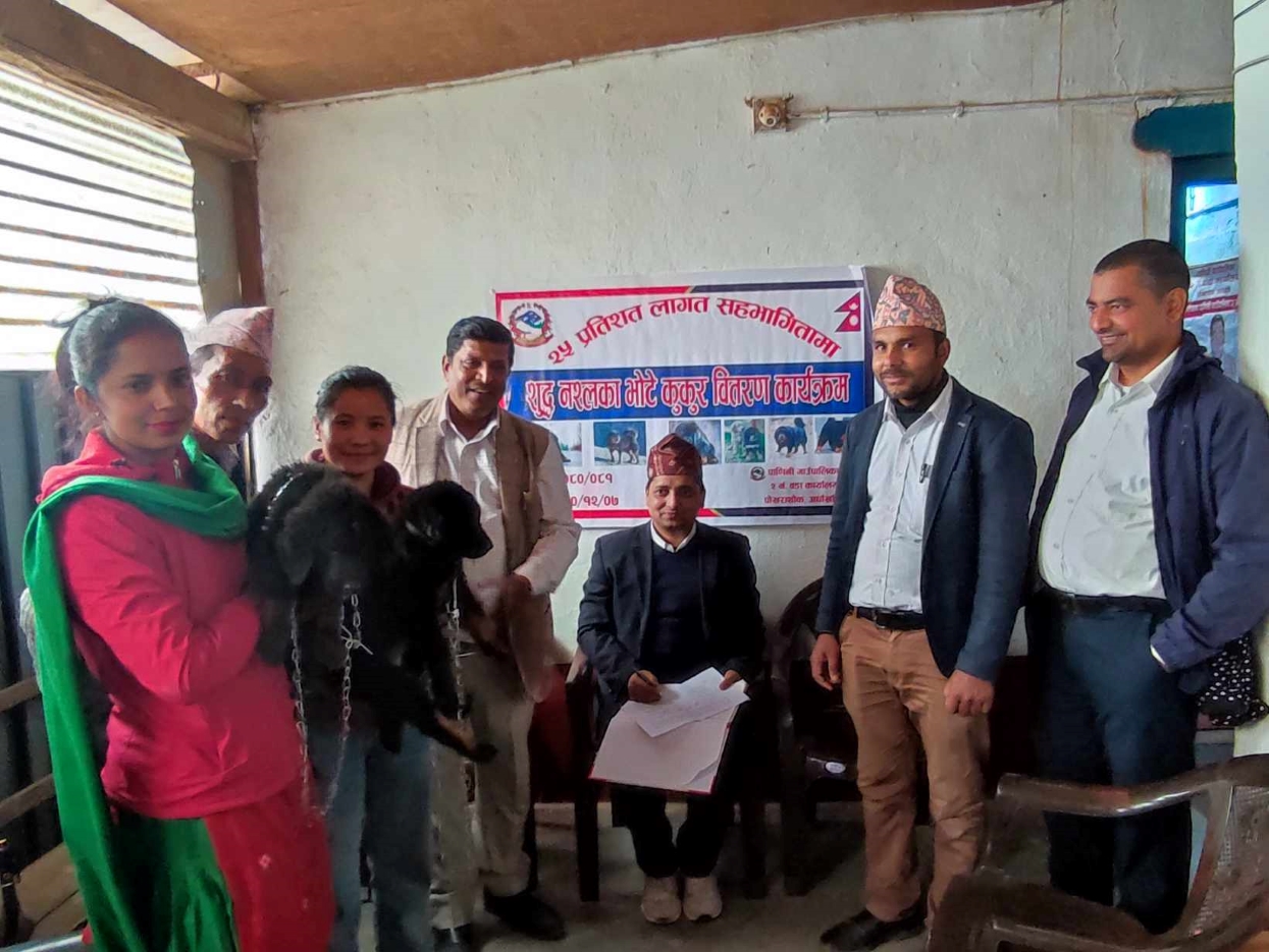 बाली जोगाउन किसानलाई भोटे कुकुर वितरण