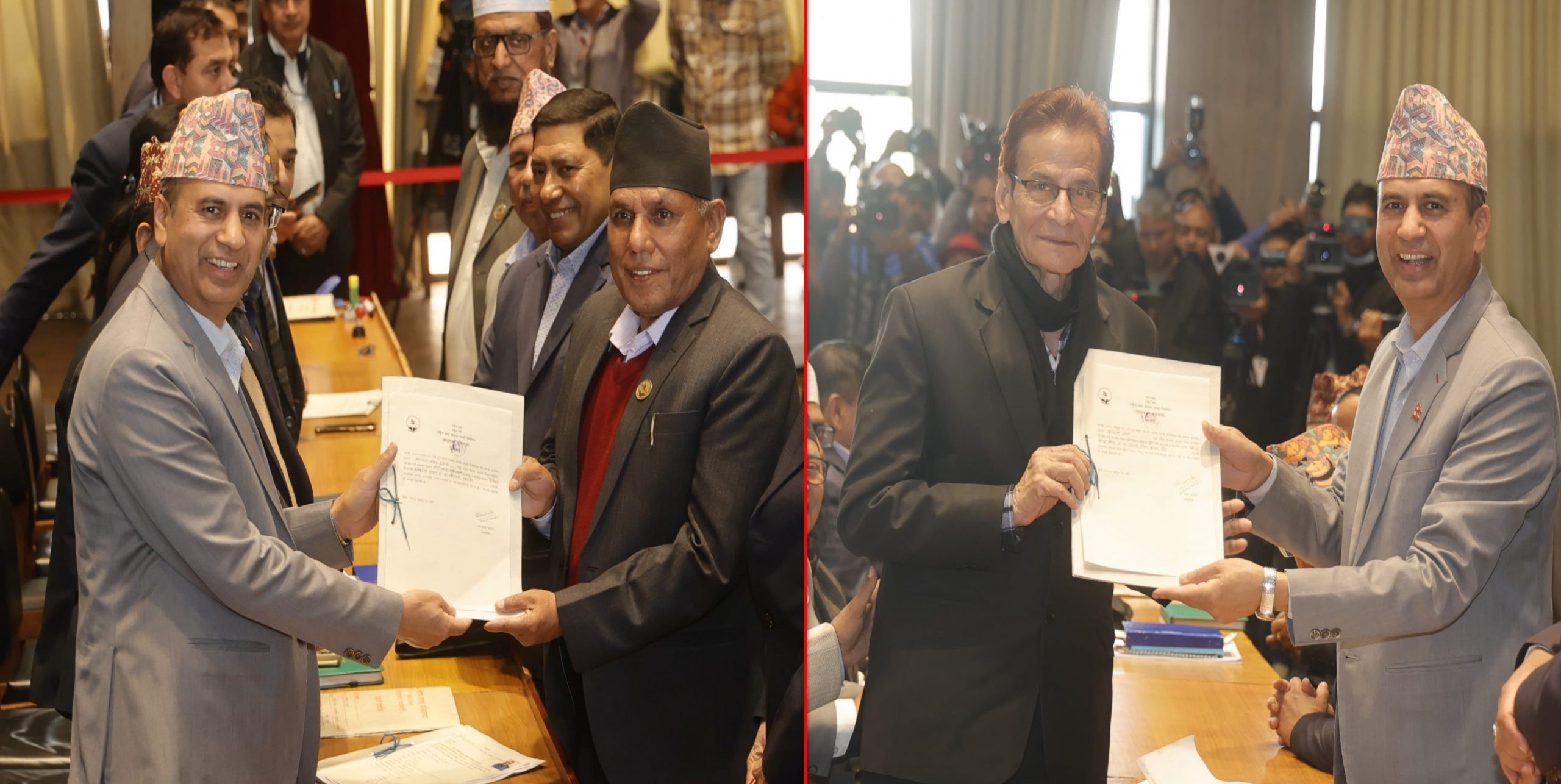 राष्ट्रियसभा अध्यक्षमा दाहाल र शर्माले गरे मनाेनयन दर्ता (तस्बिरहरु)