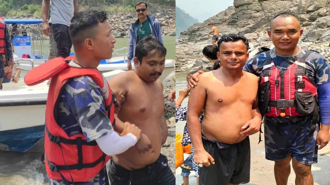 सप्तकोशी नदीमा डुवेका दुई जनाको सकुशल उद्धार