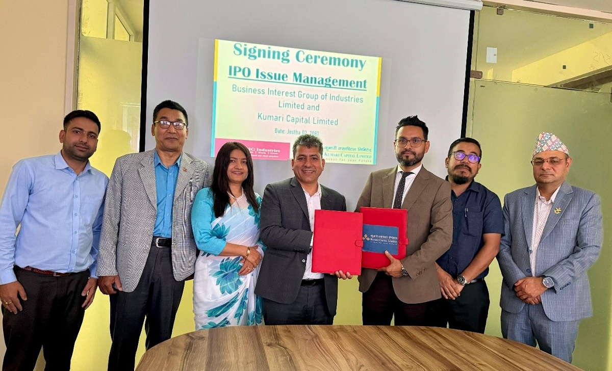 बिजनेस इन्टरेष्ट ग्रुपको धितोपत्र निष्कासन तथा बिक्री प्रबन्धकमा कुमारी क्यापिटल नियुक्त