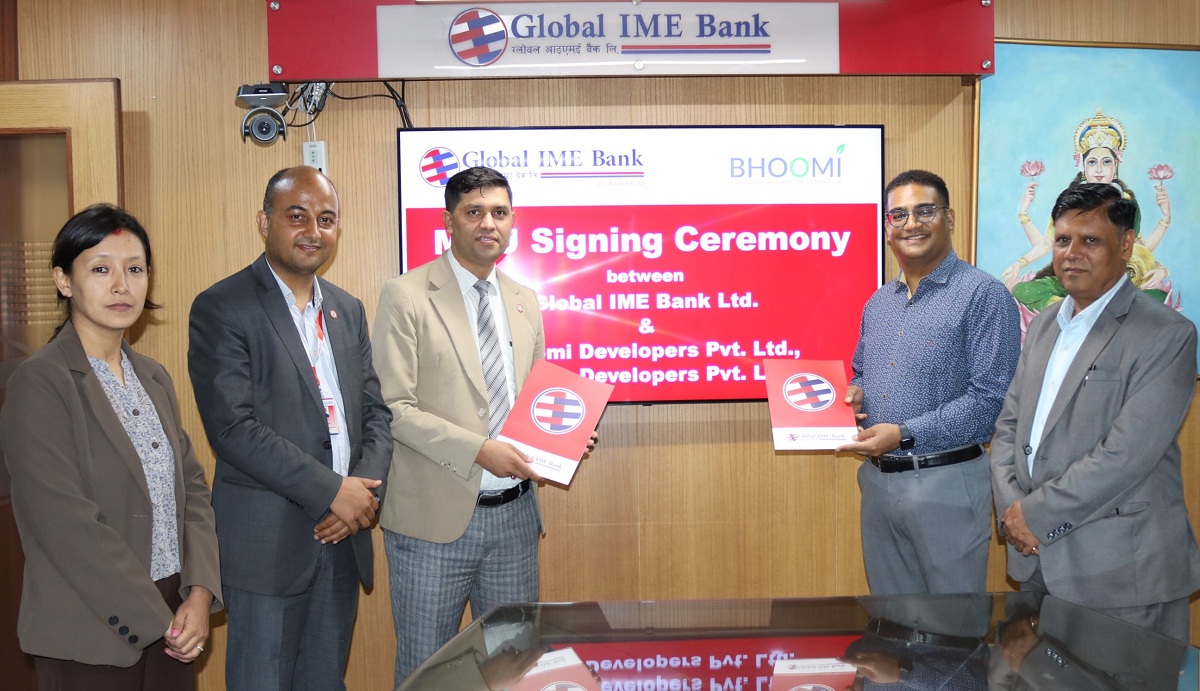 ग्लोबल बैंक र भूमि डेभलपर्सबीच हरित आवास कर्जा प्रवाहसम्बन्धी सम्झौता