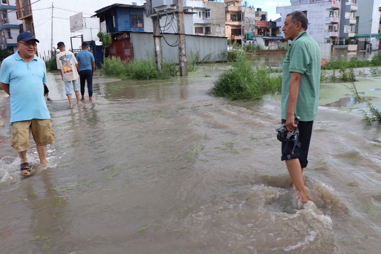 हनुमन्तेमा आएको बाढीले भक्तपुरमा लाखौँको क्षति, ७० भन्दा बढी घर डुबानमा