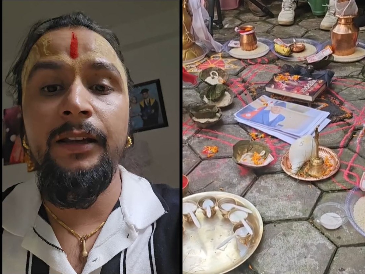 प्रधानमन्त्री ओलीको फोटो राखेर अनुष्ठान गर्ने धार्मिक अभियन्ता खतिवडा पक्राउ