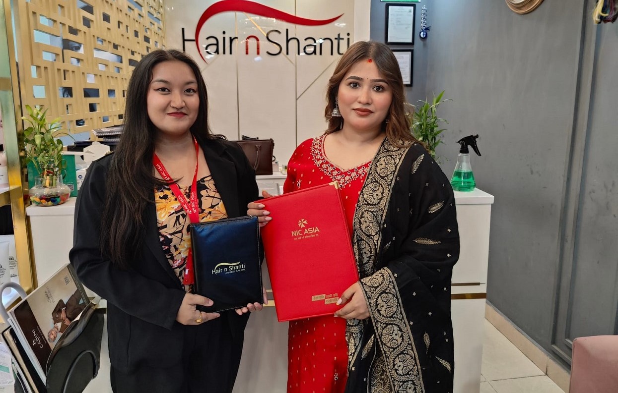 हेयर एण्ड शान्ती सैलुनमा एनआईसी एशिया बैंकका ग्राहकलाई १० प्रतिशत छुट