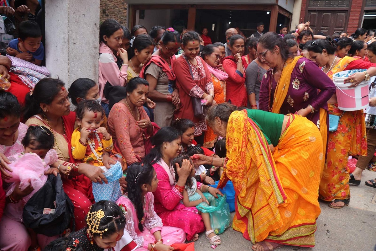 बनेपामा १ सय २३ वर्ष पूरानो ‘कन्या–पूजा’लाई निरन्तरता