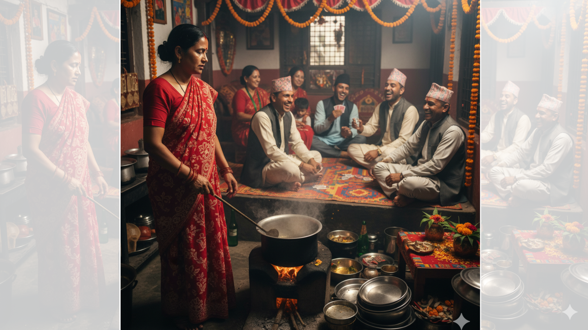 चाडपर्वमा महिलालाई दोहोरो बोझ, पुरुष रमाइलोमा व्यस्त