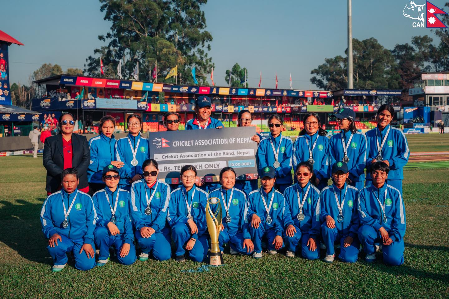 विश्वकप उपविजेता नेपाली टोलीलाई क्यानको १० लाखसहित सम्मान